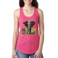 thumbnail image 1 of Wild African Forest Elephant Nature Fashion Ladies Racerback Tank Top, Hot Pink, Small, 1 of 1
