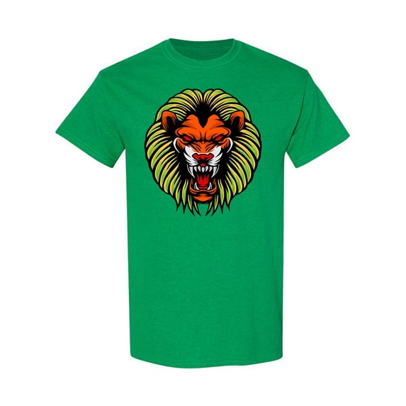 Wild African Lion Head T-Shirt Men -Image by Shutterstock, Male x-Large