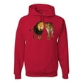 thumbnail image 1 of Wild African Lion and Cheetah Fashion Graphic Hoodie Sweatshirt, Red, X-Large, 1 of 1