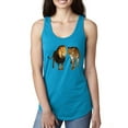 thumbnail image 1 of Wild African Lion and Cheetah Fashion Ladies Racerback Tank Top, Turquoise, Medium, 1 of 1
