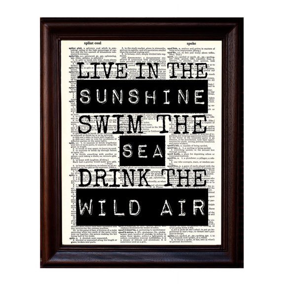 Wild Air Quote - Dictionary Art Print Printed On Authentic Vintage Dictionary Book Page - 8 x 10.5