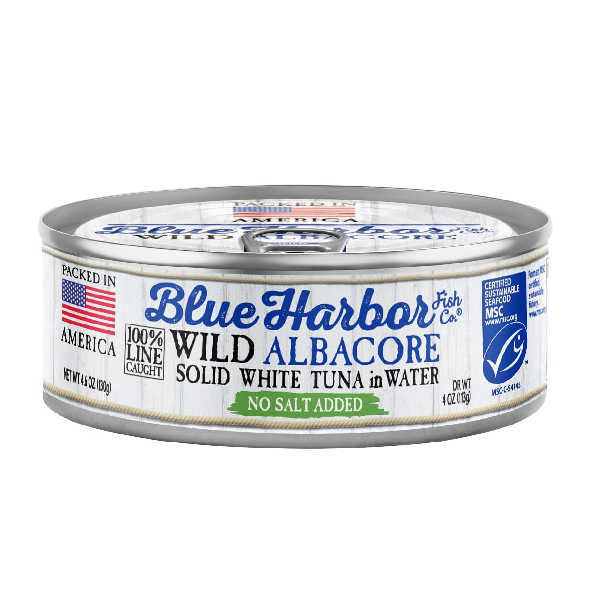 Wild Albacore Solid White Tuna in Water No Salt Added - 4.6 oz Can (Pack of  12)