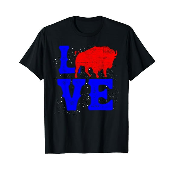 Wild American Bison Lover Gift Valentines Day Love Buffalo T-Shirt