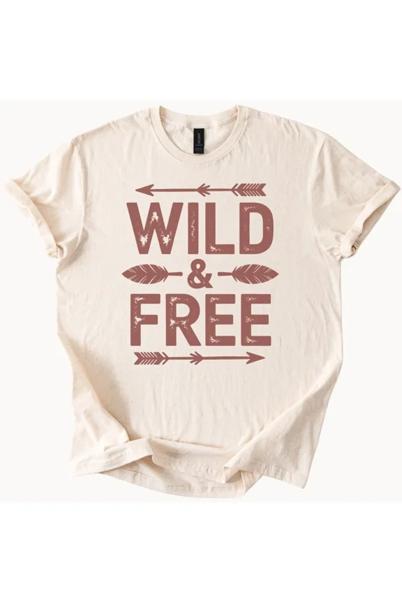 Wild And Free Arrow Feather Graphic T-shirt Unisex S-5XL Hot Trending Shirt, Vintage Birthday Gift