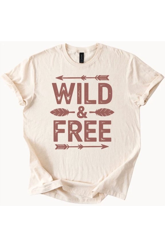 Wild And Free Arrow Feather Graphic T-shirt