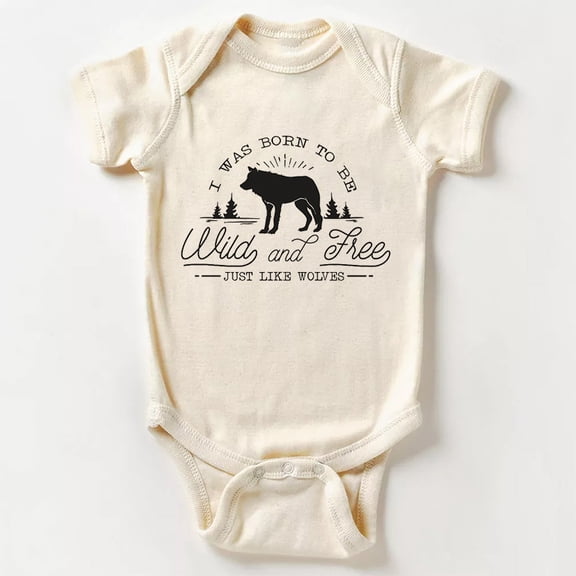 Wild And Free Just Like Wolves Baby Bodysuit Cute Baby Onesie, Baby Bodysuit Lat 4424 Cute Baby Onesie, BABY BODYSUIT LAT 4424