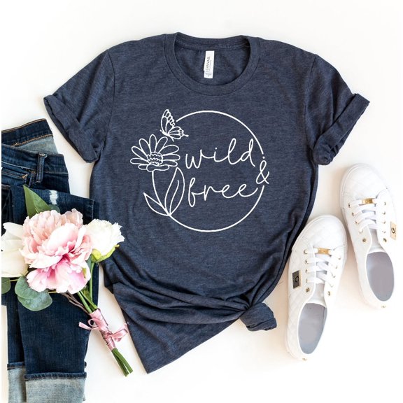 Wild And Free T-shirt Fishing Shirts Nature Tshirt Gypsy Soul Shirt Motivational Gift Adventurer Top Women's Hiking Tee