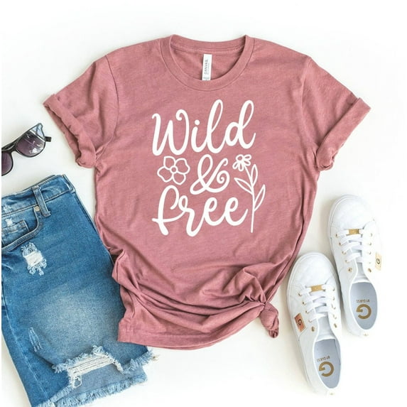Wild And Free T-shirt Inspirational Shirt Gift Meditation Tee Positive Top Yoga Mental Health Boho Shirts Motivational