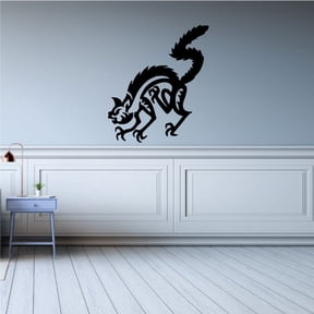 Wild Angry Cat Decal - 36 Inches