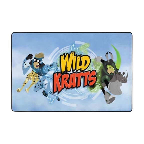 Wild Animal Kra-,Tt2 Area Rugs Kid Bedroom Soft Mat Carpet Non-Slip Washable Bath Rug For Boys Girls Kids Room Decor