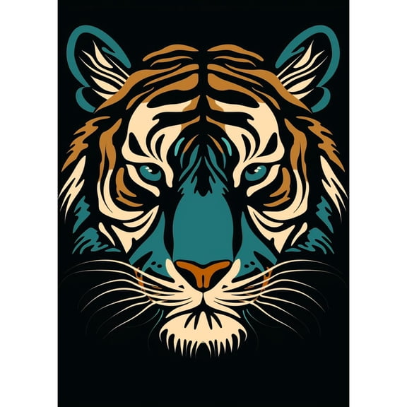 Wild Animal Orange Green Tiger DIY 5D Diamond Art Paint with Full Drill Round Diamond Gems Painting by Number Kits for Adults Art Craft Home Wall Decor 11.8x15.8in