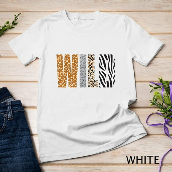 Wild Animal Pattern Giraffe Wolf Leopard Zebra Animal Print Unisex T-shirt "Animal Print Anime T-Shirts for Men