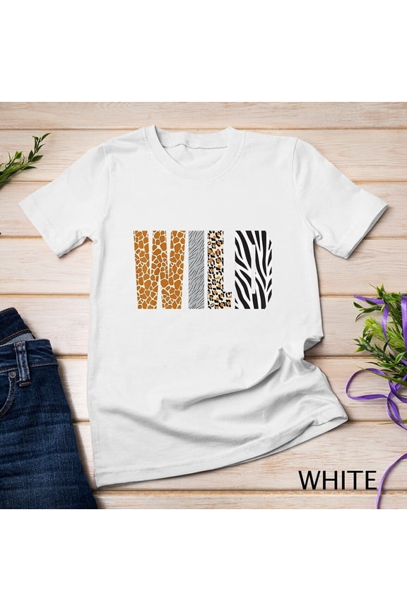 Wild Animal Pattern Giraffe Wolf Leopard Zebra Animal Print Unisex T-shirt "Animal Print Anime T-Shirts for Men