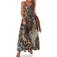 thumbnail image 1 of Wild Animal Print Fabric Sleeveless Dress Loose Women's Dress Dresses Luxury Evening Dresses, 1 of 9
