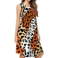 thumbnail image 1 of Wild Animal Print Pattern Spring Summer Dresses For Women Fashion Dress Casual Sleeveless Loose Sundress With Pockets, 1 of 4