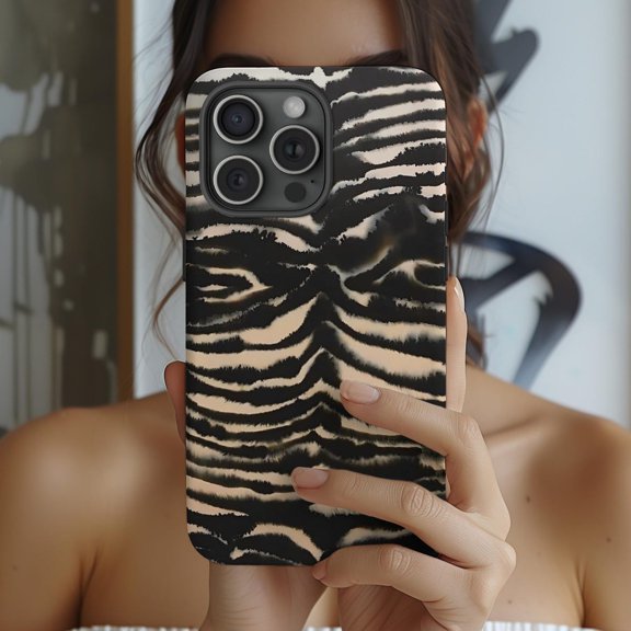 Wild Animal Safari Phone Case with a Cool Black and White Zebra Stripe Print Design with iPhone 17 to 11 Pro Max