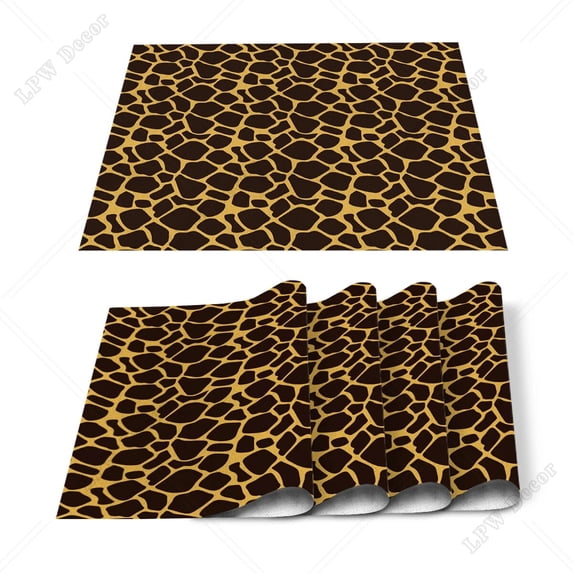 Wild Animald Leopard Pattern Table Mat Kitchen ration Placemat Table Napkin For Wedding Dining Accessories Table Mat