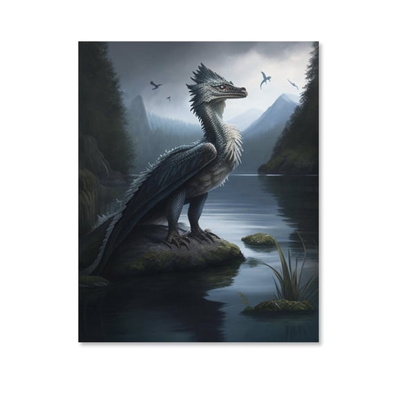 Wild Animals,Abstract Dragon Poster Canvas- Perfect for Wall Artrations,Dining Room Decor, Bedroom Art, Wall Decor Living Room, Wall Art, Frameless 8x10inch