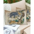 thumbnail image 1 of Wild Animals Animal Zoo Outdoor Pillow Covers Set of 2,Decorative Waterproof Throw Pillow Case,Vintage Newspaper Texture Cotton Linen Soft Cozy Cushion Pillowcases, 1 of 7