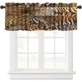 thumbnail image 1 of Wild Animals Curtain Valance for Kitchen Cheetah Zebra Tiger Animal Fur Pattern Hunters Cabins Decor Rod Pocket Window Curtain Valance for Living Room Bathroom Bedroom 54x18inch, 1 of 6