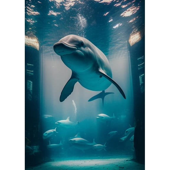 Wild Animals Jigsaw Puzzles 1000 Pieces,Cute Dolphin Puzzles for Adults, Unique Difficult and Challenge Large Puzzle Educational Games Toys Gift