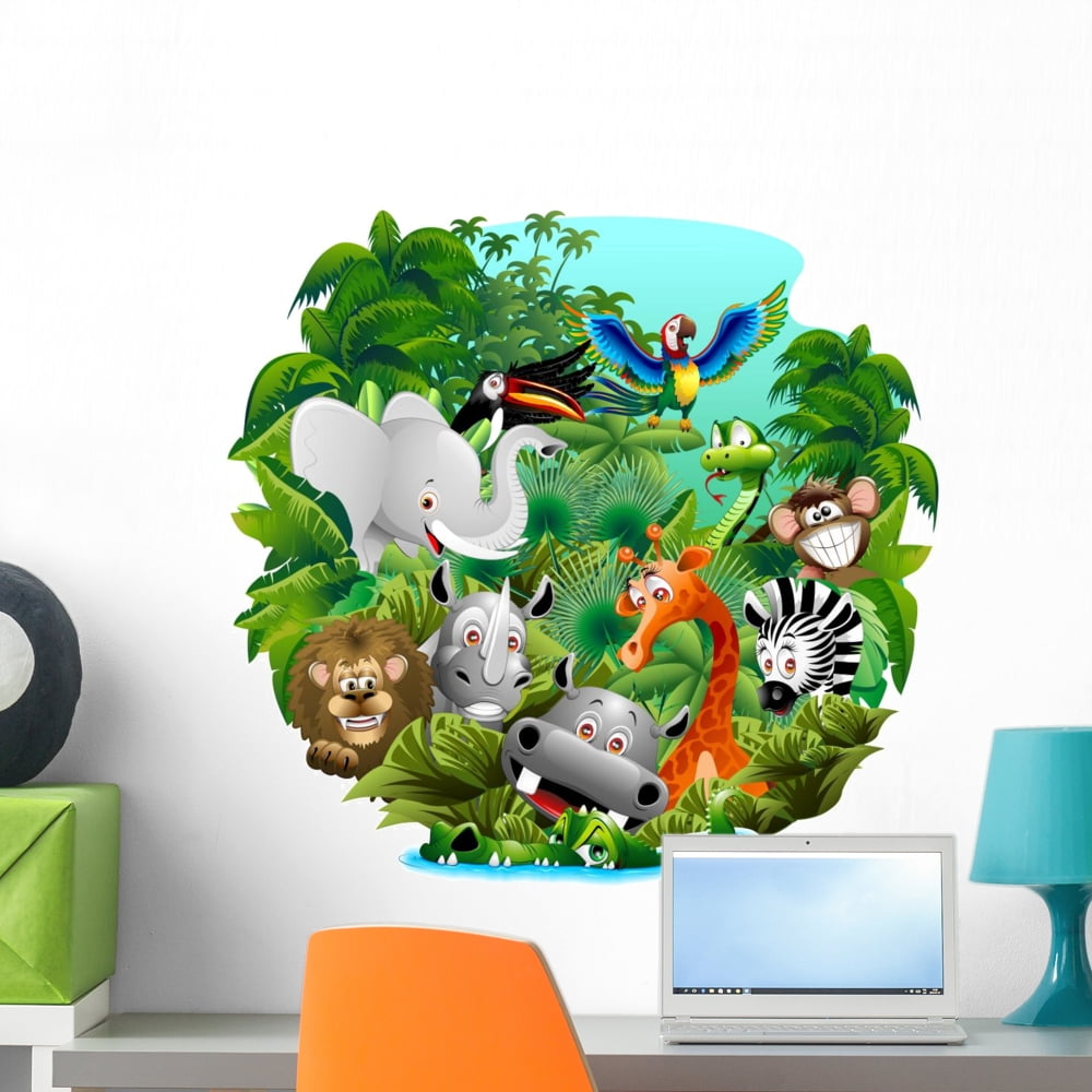 Wild Animals Jungle Wall Decal Sticker by Wallmonkeys Peel and Stick ...