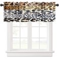 thumbnail image 1 of Wild Animals Print Curtain Valance for Window Leopard Zebra Skin Pattern Hunters Cabins Decor Rod Pocket Short Curtains Valance for Kitchen Living Room Bathroom Bedroom 54x18inch, 1 of 6