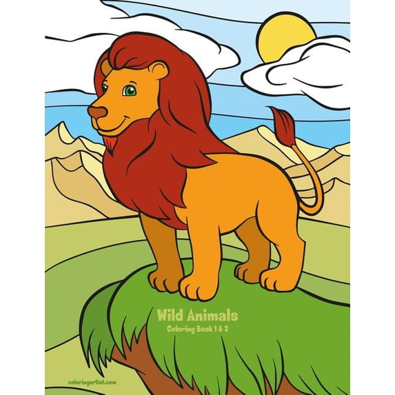 Wild Animals Wild Animals Coloring Book 1 & 2, (Paperback)