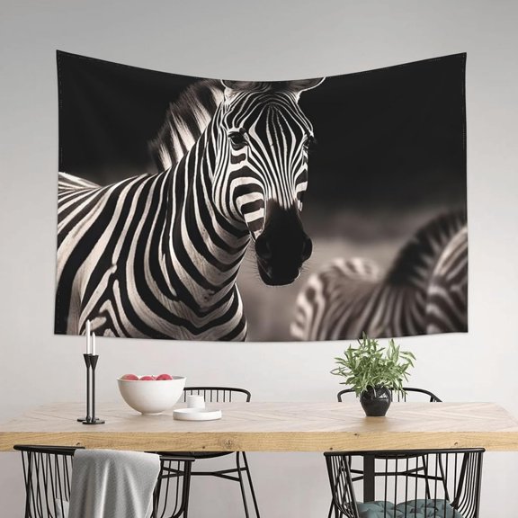 Wild Animals Zebra Tapestry for Bedroom Aesthetic Tapestries 60'' x 40'' Wall Hanging Window Design Wall Tapestry for Living Room Dorm Decor