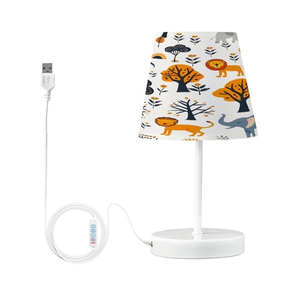 Wild Animals and Tree Desk Lamp LED Table Nightstand Lamps with 3 Color Temperatures for Home Bedroom Living Room Decor 6x11