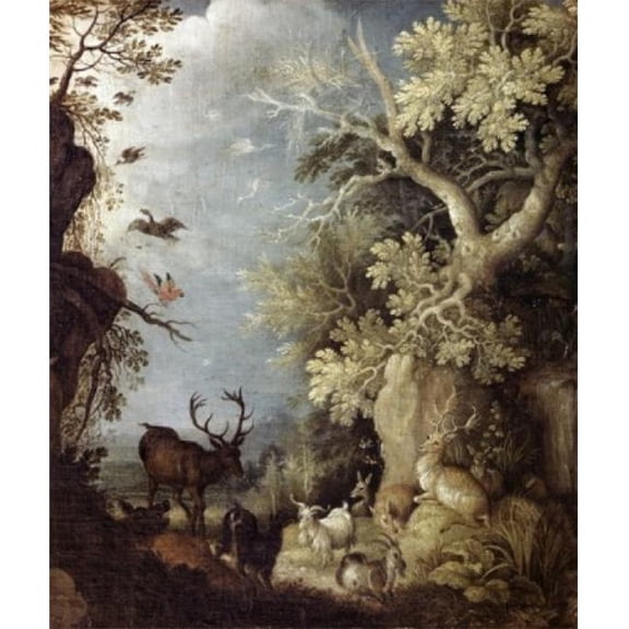 Wild Animals of the Forest Jacob Savery II 1524-1627 Flemish Poster Print - 18 x 24 in.