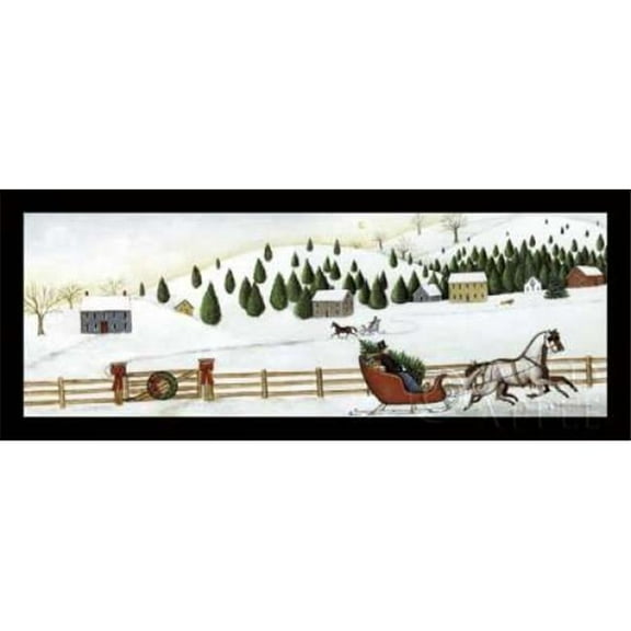 Wild Apple Graphics PDX9414SMALL Christmas Valley Sleigh Poster Print by David Carter Brown, 10 x 20 - Small