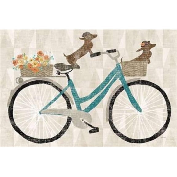 Wild Apple Graphics PDX22130SMALL Doxie Ride V.I Poster Print by Sue Schlabach, 12 x 18 - Small