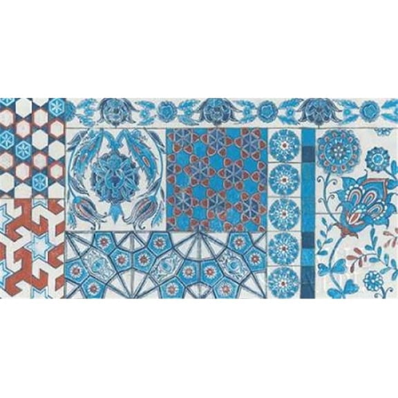 Wild Apple Graphics PDX24665SMALL Turkish Tiles Poster Print by Kathrine Lovell, 10 x 20 - Small