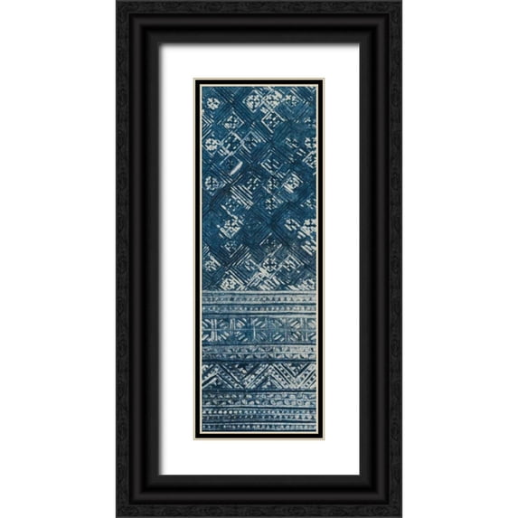 Wild Apple Portfolio 11x24 Black Ornate Wood Framed with Double Matting Museum Art Print Titled - Indochina Batik I