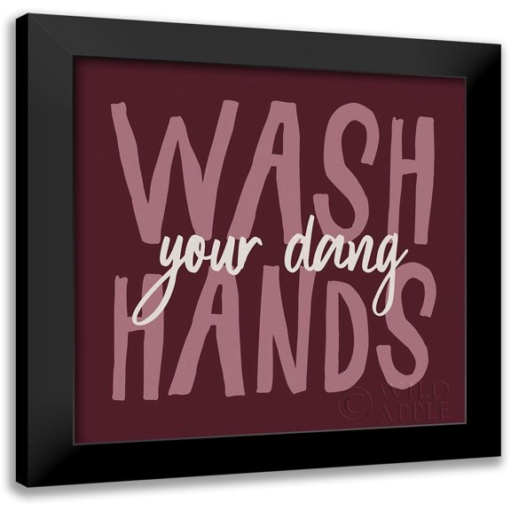 Wild Apple Portfolio 12x12 Black Modern Framed Museum Art Print Titled - Bathroom Advice I Purple