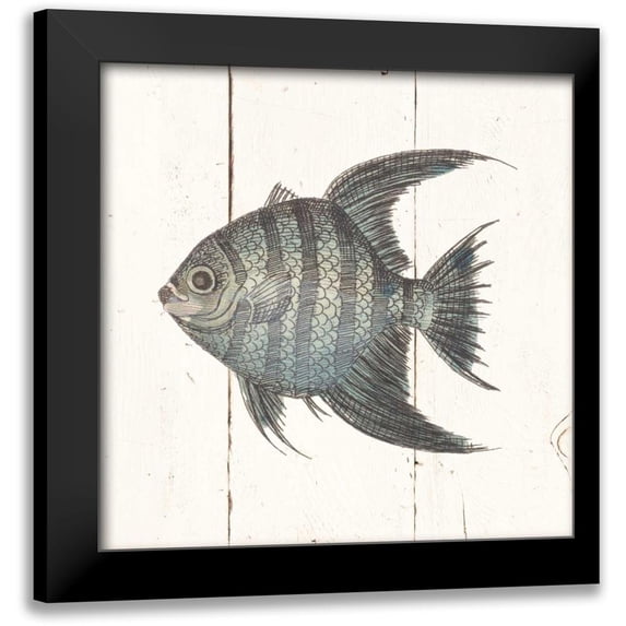 Wild Apple Portfolio 12x12 Black Modern Framed Museum Art Print Titled - Fish Sketches II Shiplap