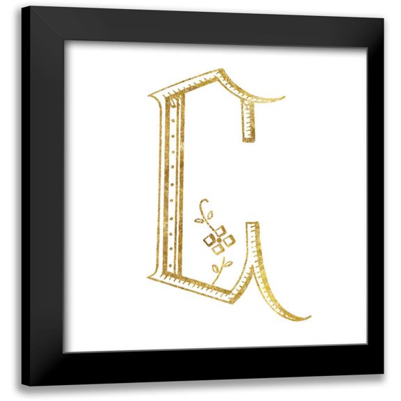 Wild Apple Portfolio 12x12 Black Modern Framed Museum Art Print Titled - French Sewing Letter C