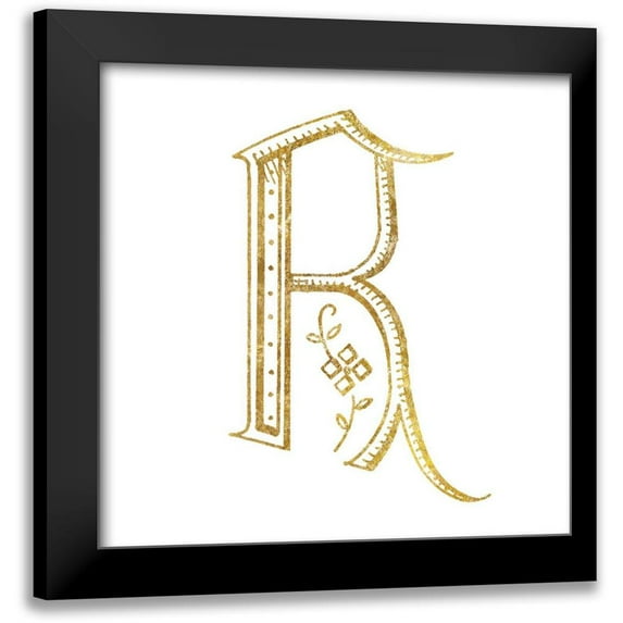 Wild Apple Portfolio 12x12 Black Modern Framed Museum Art Print Titled - French Sewing Letter R