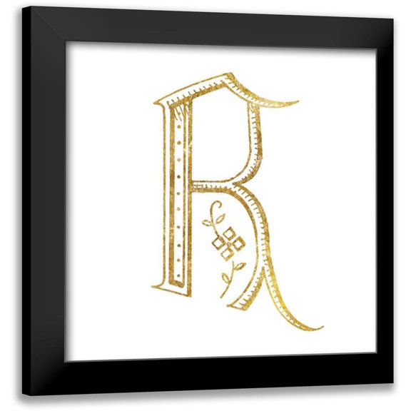 Wild Apple Portfolio 12x12 Black Modern Framed Museum Art Print Titled - French Sewing Letter R