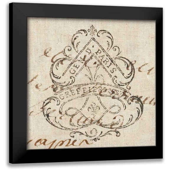 Wild Apple Portfolio 12x12 Black Modern Framed Museum Art Print Titled - Letter Crest III