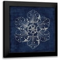 thumbnail image 1 of Wild Apple Portfolio 12x12 Black Modern Framed Museum Art Print Titled - Rosette V Indigo, 1 of 5