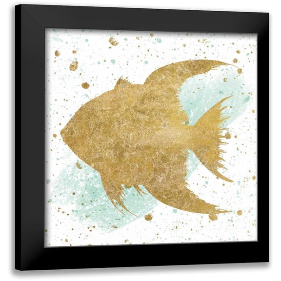 Wild Apple Portfolio 12x12 Black Modern Framed Museum Art Print Titled - Silver Sea Life Aqua Fish