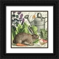 thumbnail image 1 of Wild Apple Portfolio 12x12 Black Ornate Wood Framed with Double Matting Museum Art Print Titled - Garden Rabbit I, 1 of 4