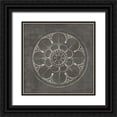thumbnail image 1 of Wild Apple Portfolio 12x12 Black Ornate Wood Framed with Double Matting Museum Art Print Titled - Rosette III Gray, 1 of 4