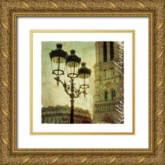 Wild Apple Portfolio 12x12 Gold Ornate Wood Framed with Double Matting Museum Art Print Titled - Golden Age of Paris IV
