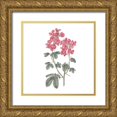 thumbnail image 1 of Wild Apple Portfolio 12x12 Gold Ornate Wood Framed with Double Matting Museum Art Print Titled - Monument Etching Tile Flowers IV, 1 of 4