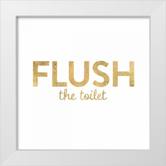 Wild Apple Portfolio 12x12 White Modern Wood Framed Museum Art Print Titled - Bathroom Etiquette II