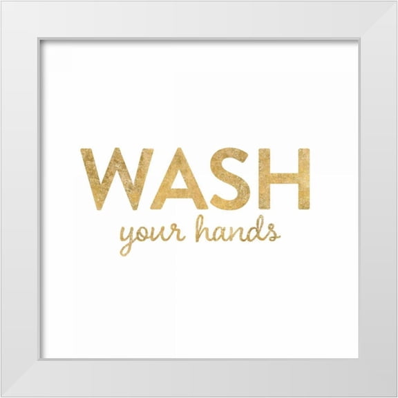 Wild Apple Portfolio 12x12 White Modern Wood Framed Museum Art Print Titled - Bathroom Etiquette IV