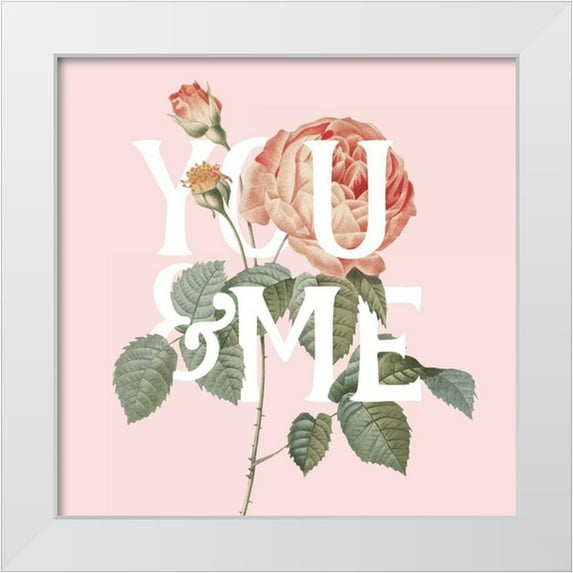Wild Apple Portfolio 12x12 White Modern Wood Framed Museum Art Print Titled - Botanical Pink Rose II You